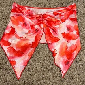 SHEIN Red and Pink Floral Fabric